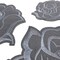 U-Sky Iron on Flower Patches, Embroidery Flower Iron-on Appliques for Clothing Backpacks Jeans Jackets (Deep Gray-3D)